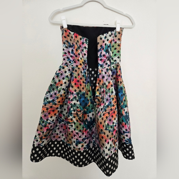 Corey Lynn Calter Floral Polka Dot Strapless Dress with Pockets | Size 2 - Picture 5 of 8